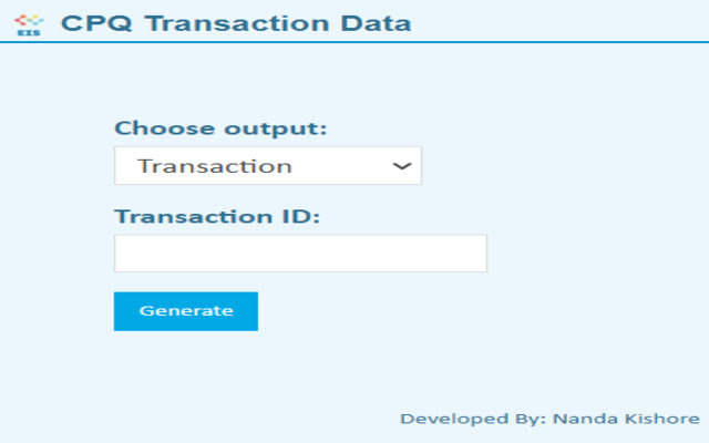 Oracle CPQ Transaction Viewer [OCPQ]  from Chrome web store to be run with OffiDocs Chromium online